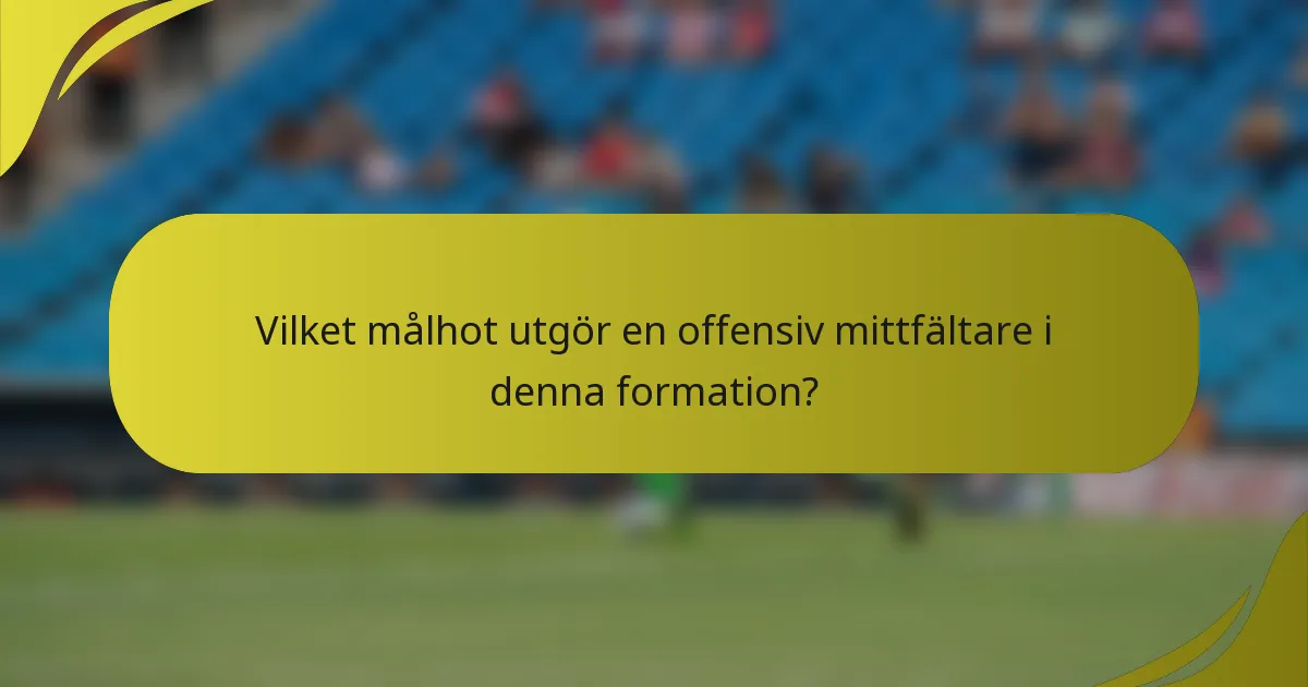 Vilket målhot utgör en offensiv mittfältare i denna formation?